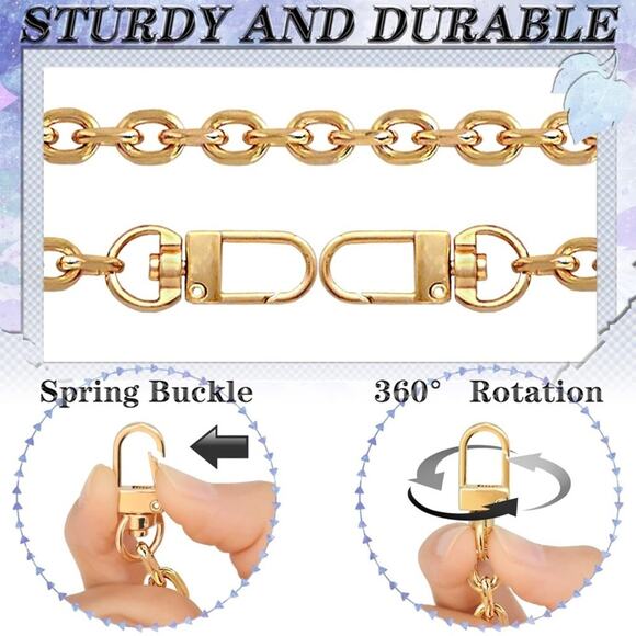 4-Piece Chain Strap Set for Handbags – Multi-Length Replacement Straps - Picture 6 of 6